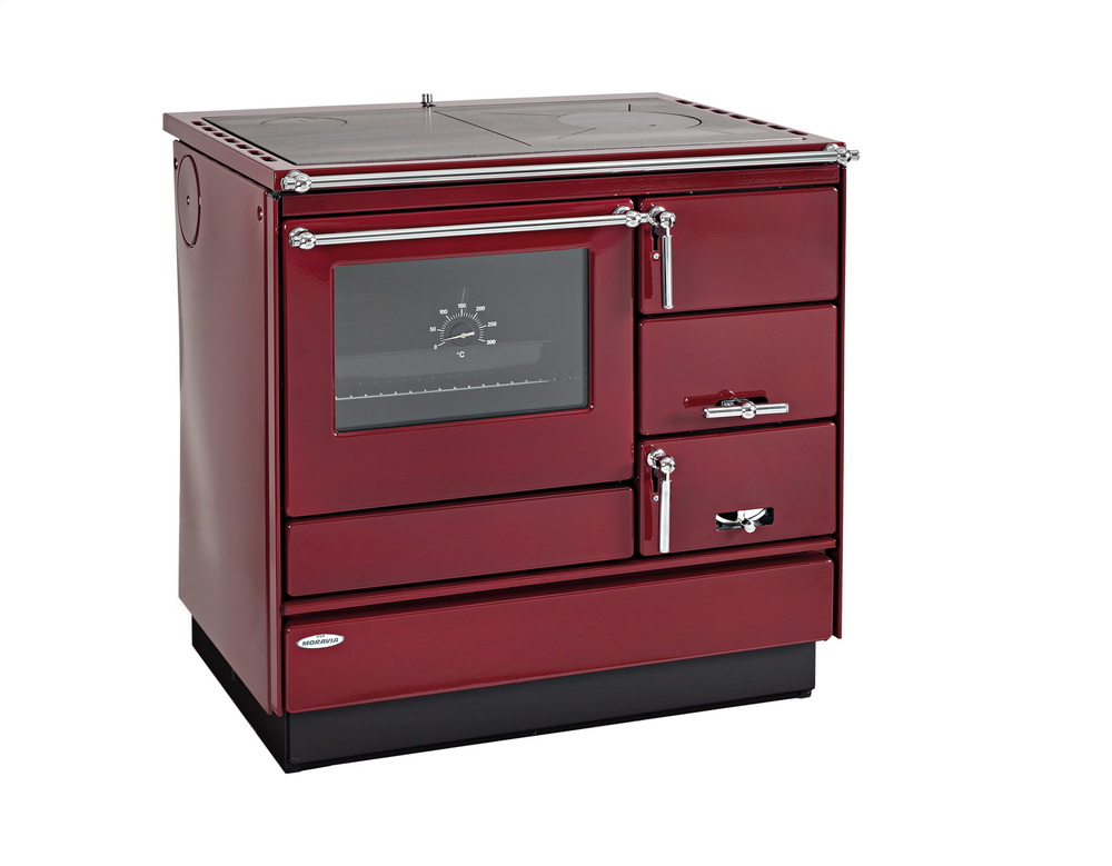 KVS Festbrennstoffherd mit Backofen Typ 9103 bordo links